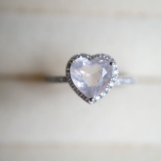 Rose Quartz S925 Adjustable Ring