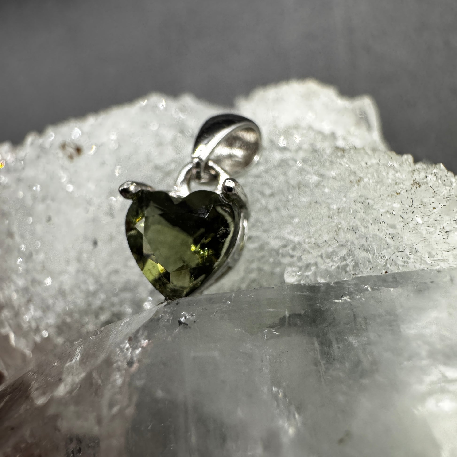 Moldavite Heart Necklace