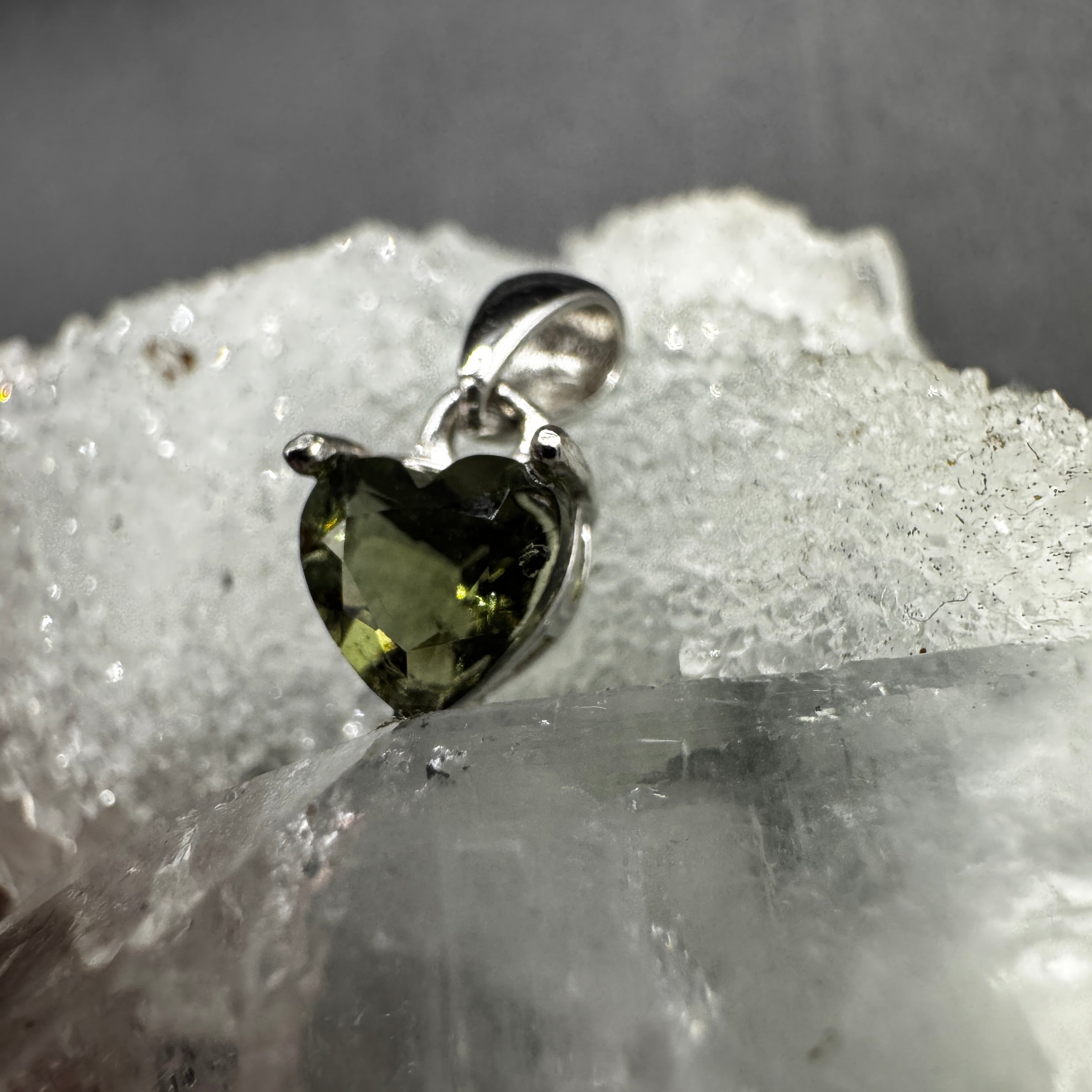 Moldavite Heart S925 Certified Necklace