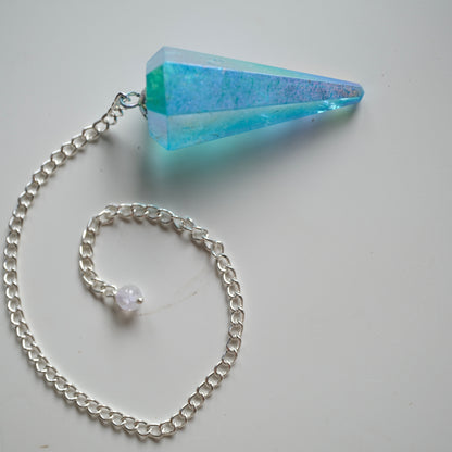 Blue Aura Quartz Pendulum
