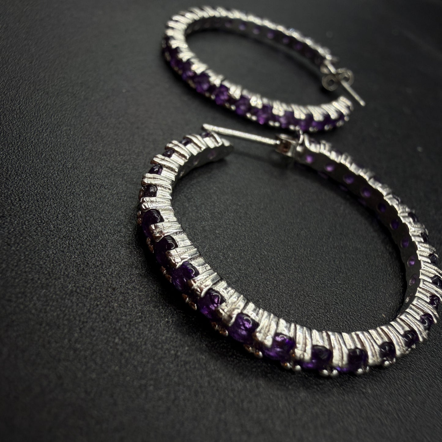 Amethyst Hoop S925 Certified Earrings
