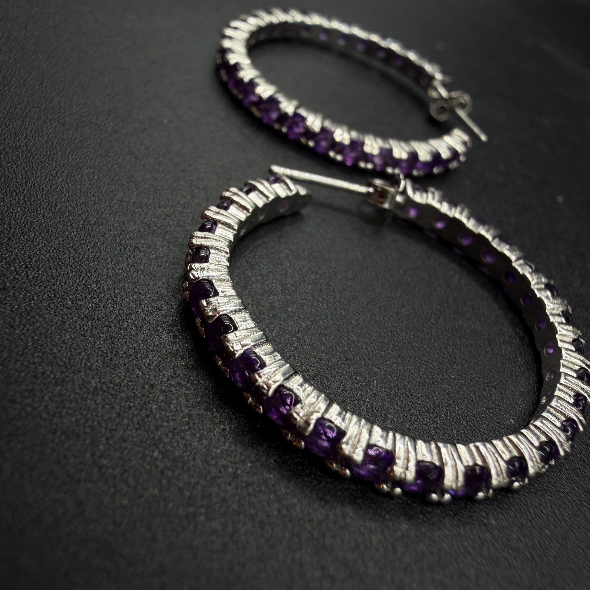 Amethyst Hoop S925 Certified Earrings