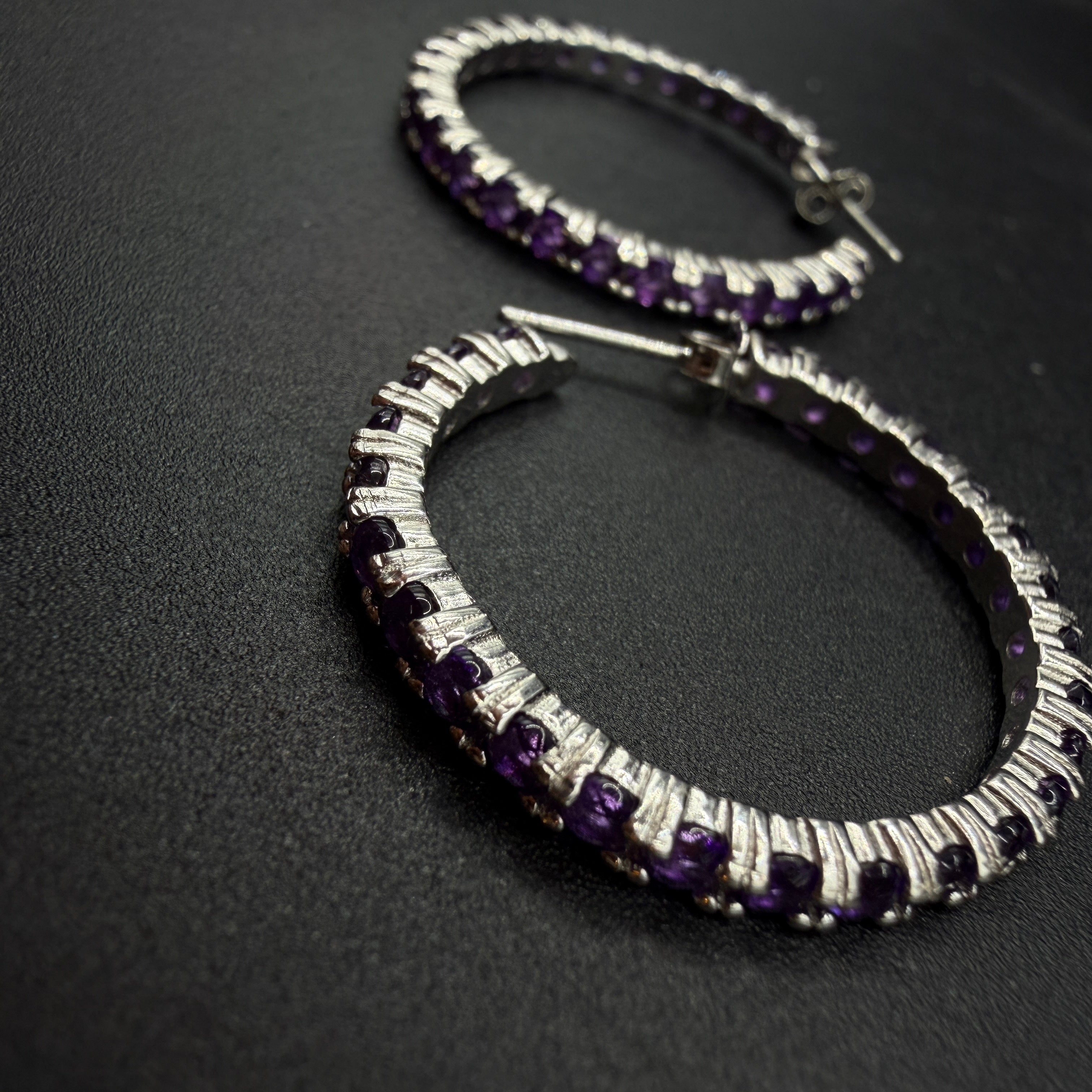 Amethyst Hoop S925 Certified Earrings