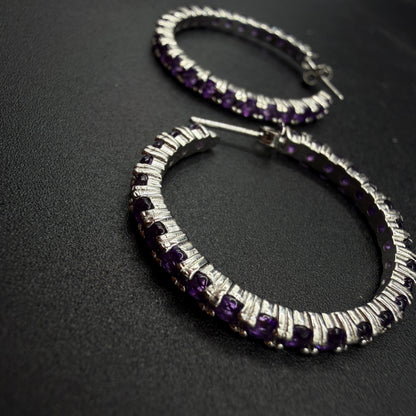 Amethyst Hoop S925 Certified Earrings