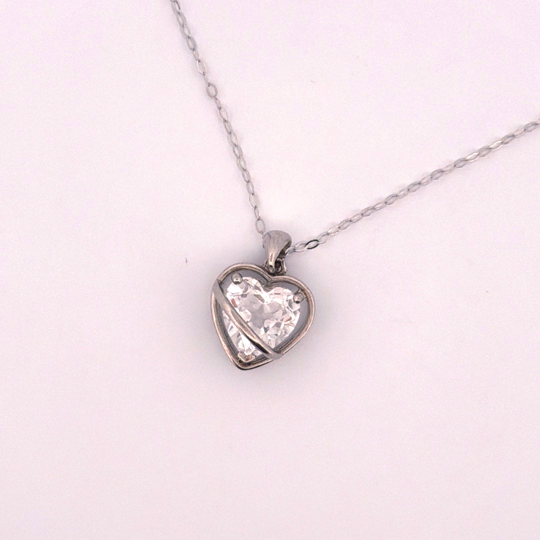 Clear Quartz Heart S925 Necklace