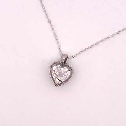 Clear Quartz Heart S925 Necklace