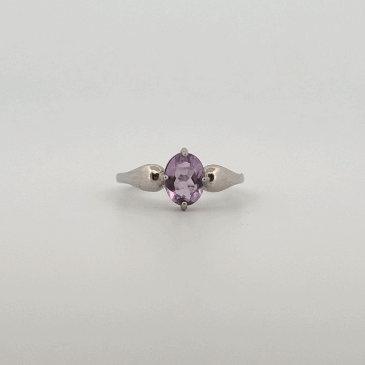 Amethyst Heart S925 Adjustable Ring