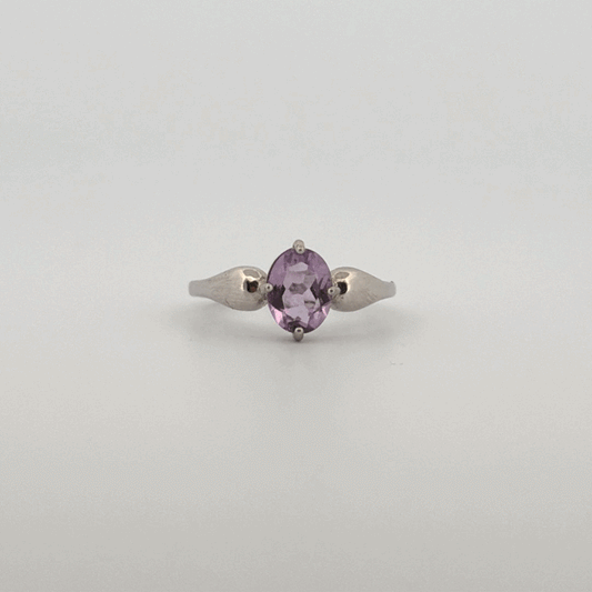 Amethyst Heart S925 Adjustable Ring