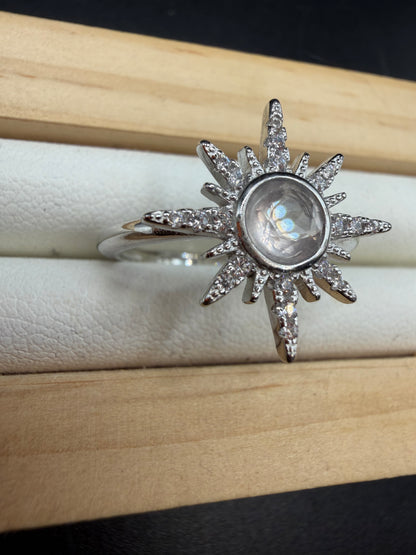 Rose Quartz S925 Adjustable Ring