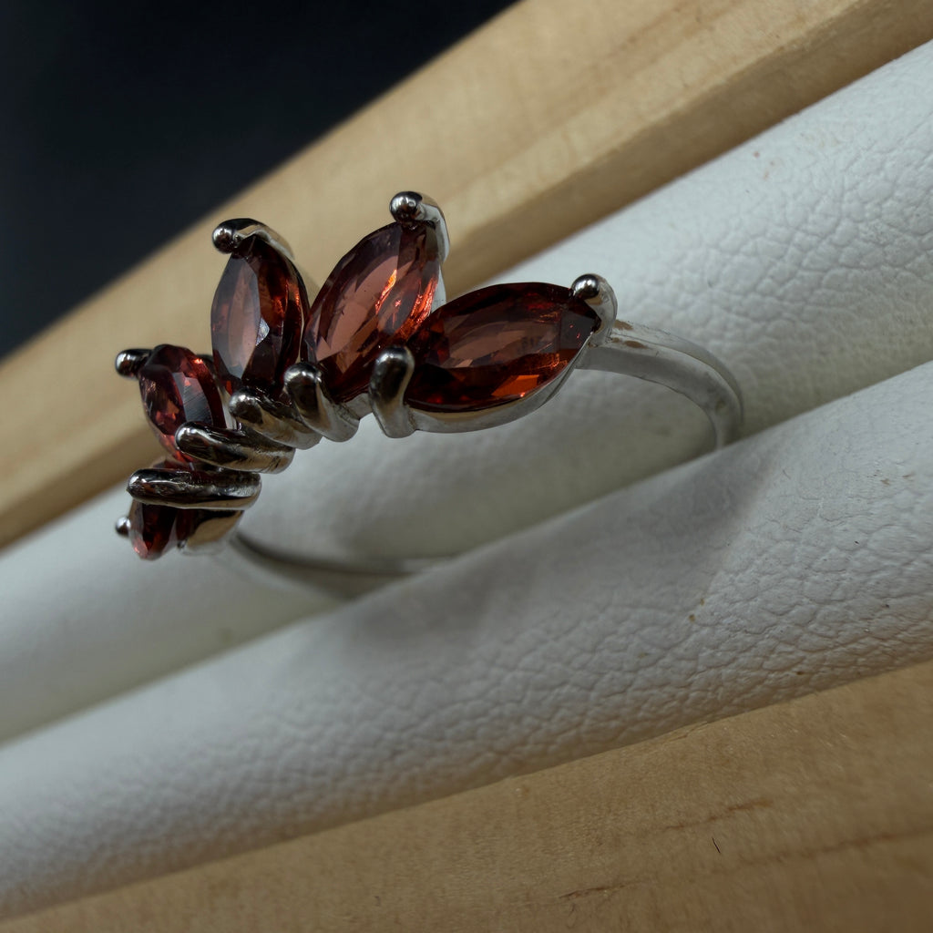 Garnet S925 Adjustable Ring