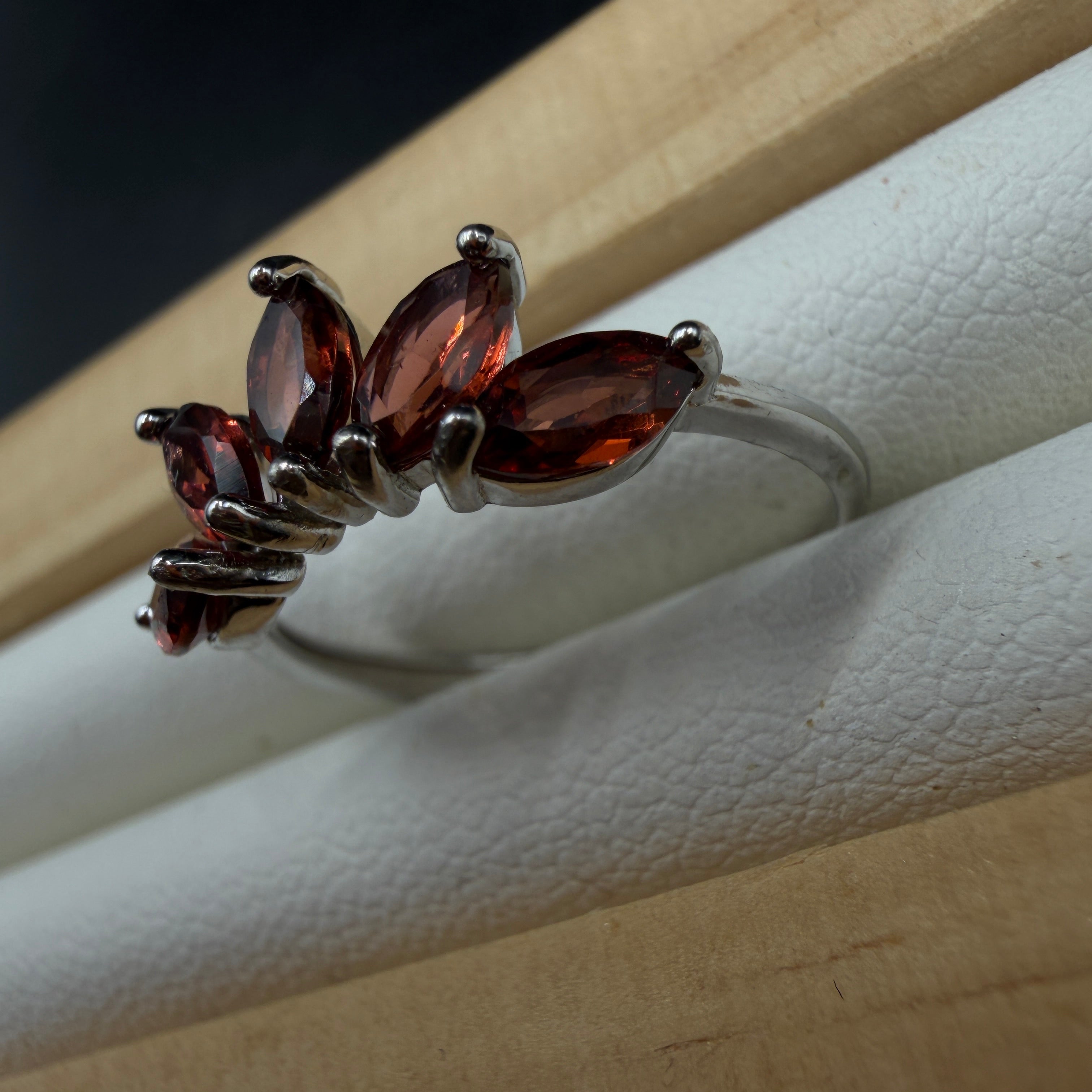 Garnet S925 Adjustable Ring