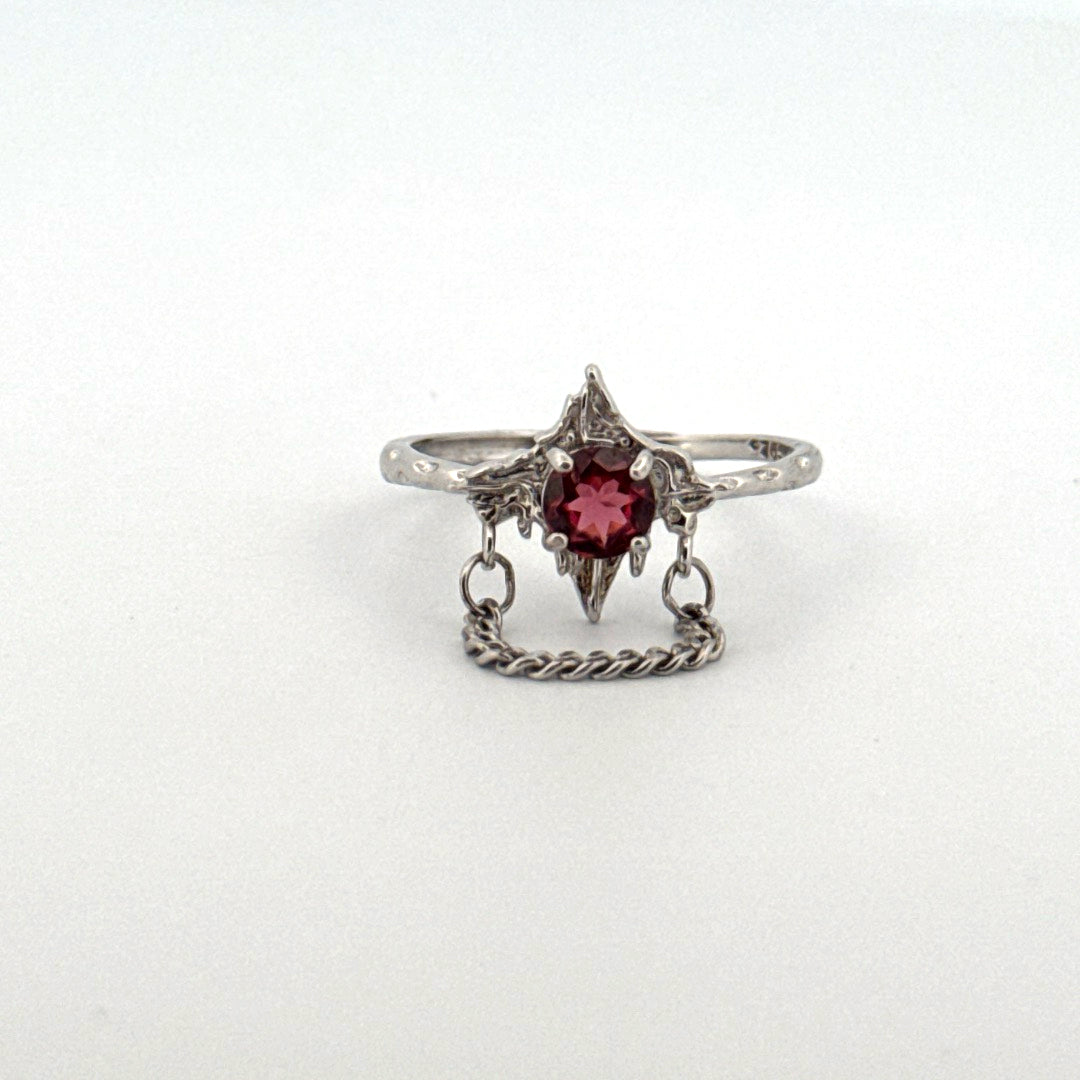 Garnet S925 Adjustable Ring