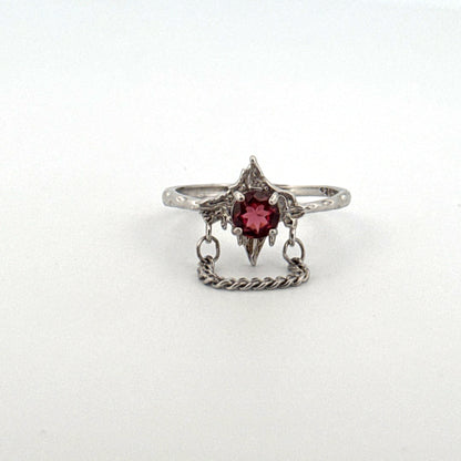 Garnet S925 Adjustable Ring