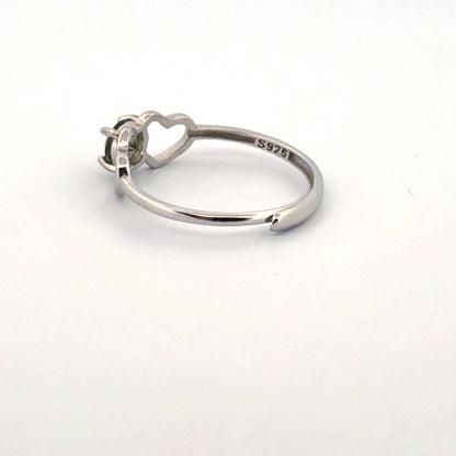 Moldavite S925 Adjustable Certified Ring