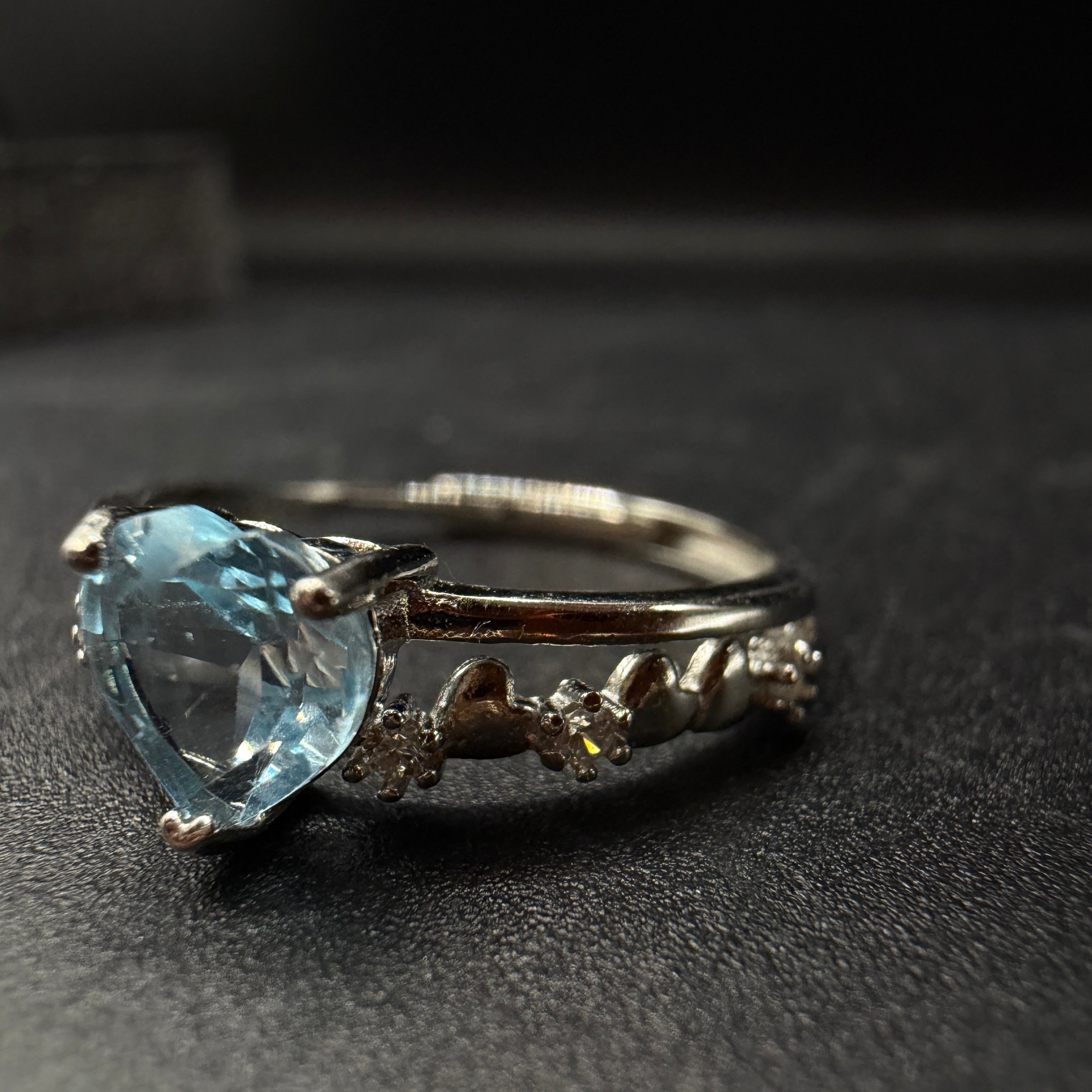 Blue Topaz S925 Adjustable Ring