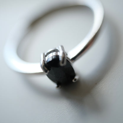 Obsidian S925 Adjustable Ring