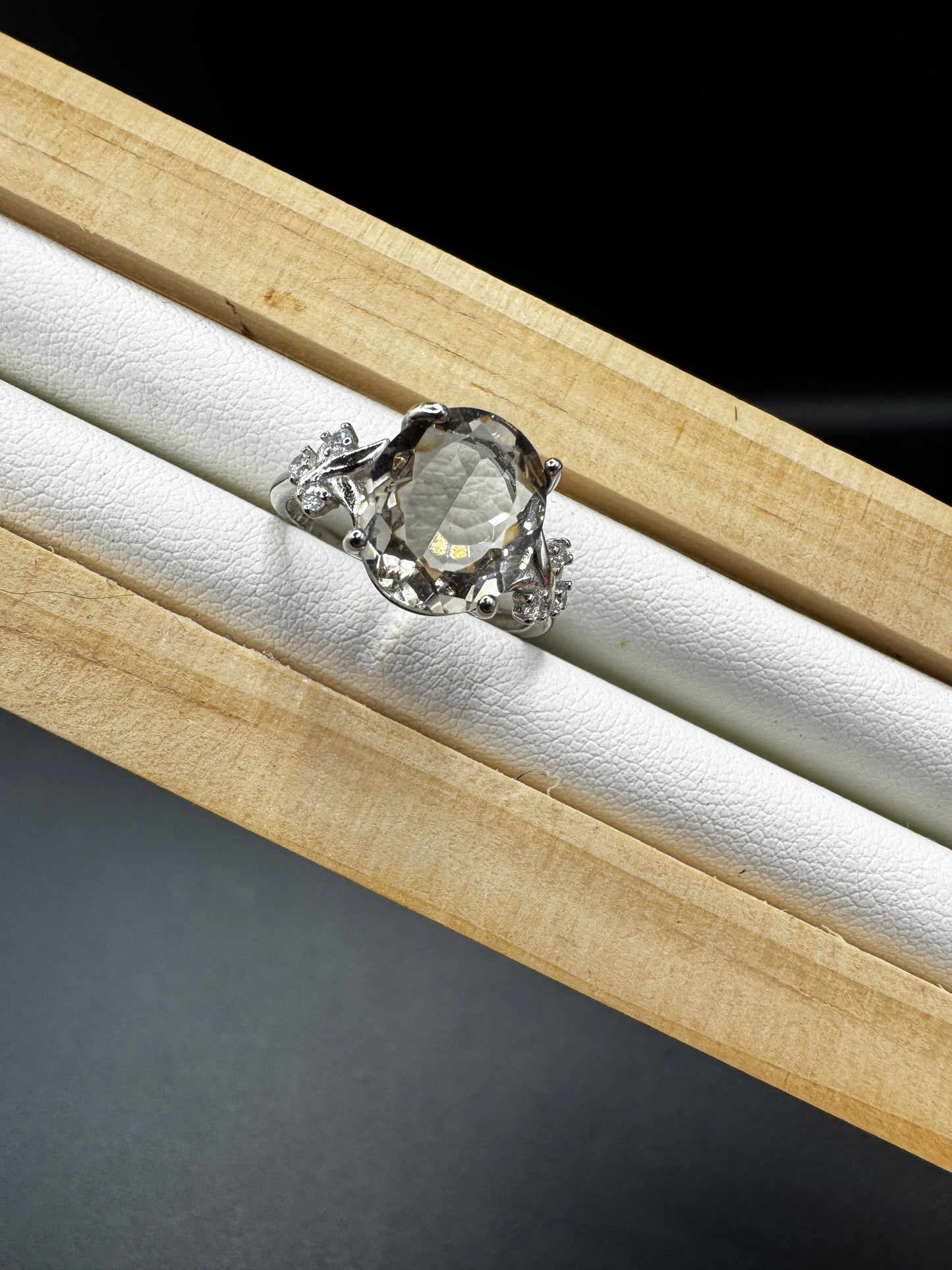 Smokey Quartz S925 Adjustable Ring