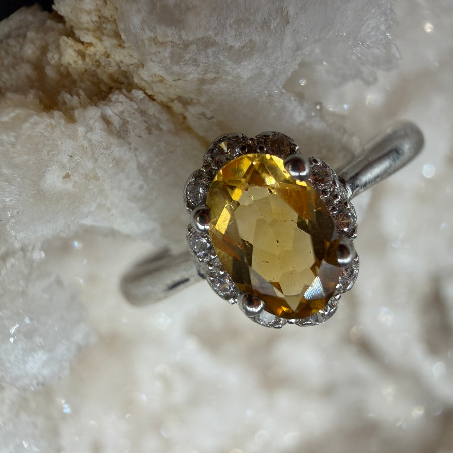 Citrine S925 Adjustable Ring