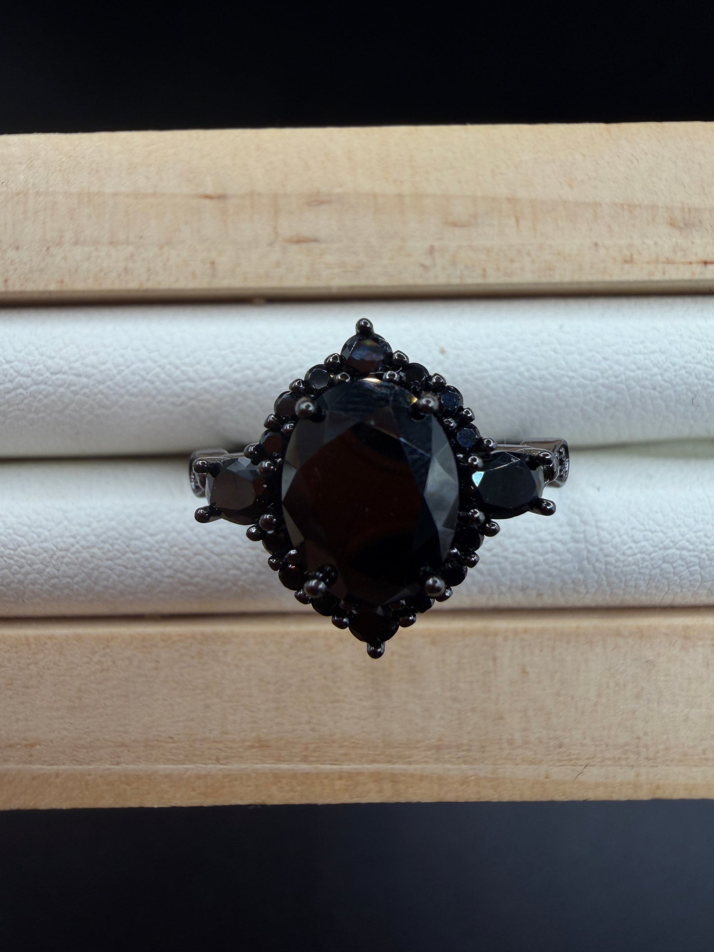 Black Spinel S925 Halloween Ring