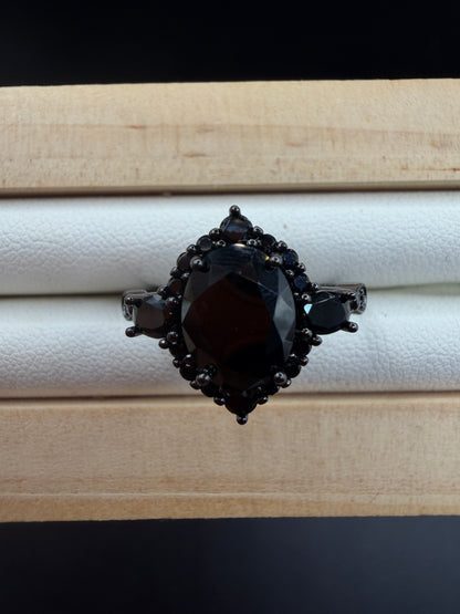 Black Spinel S925 Halloween Ring