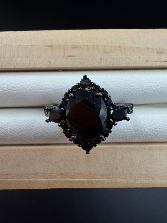 Black Spinel S925 Halloween Ring