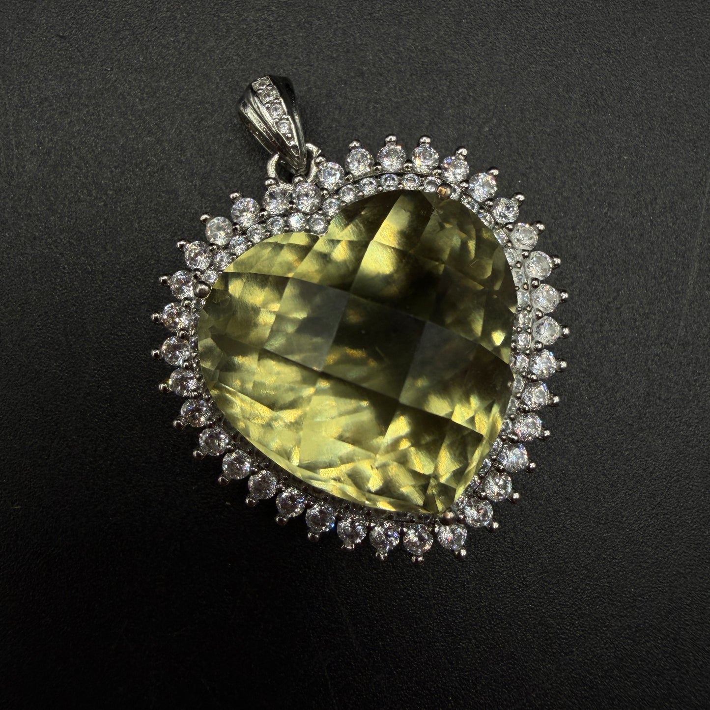 Giant Libyan Desert Glass Heart S925 Certified Necklace