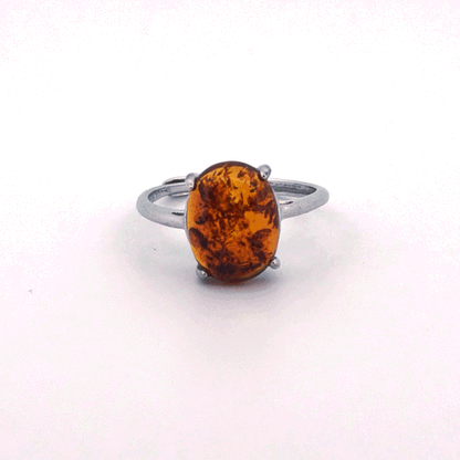 Amber S925 Adjustable Ring