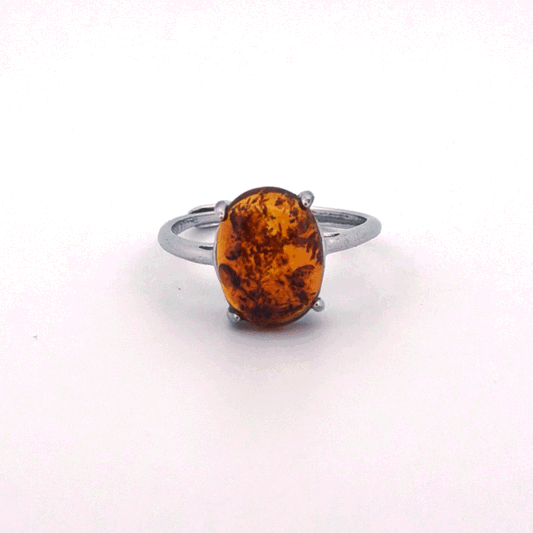 Amber S925 Adjustable Ring