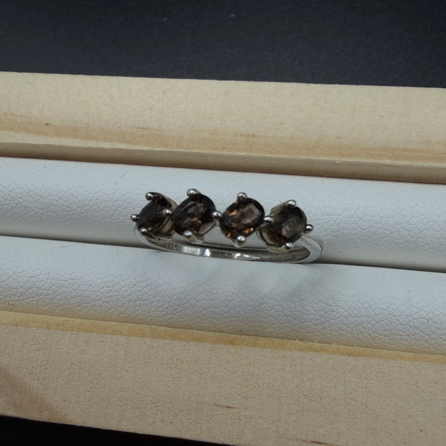 Smokey Quartz S925 Adjustable Ring