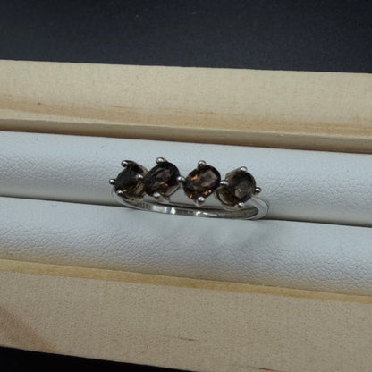 Smokey Quartz S925 Adjustable Ring