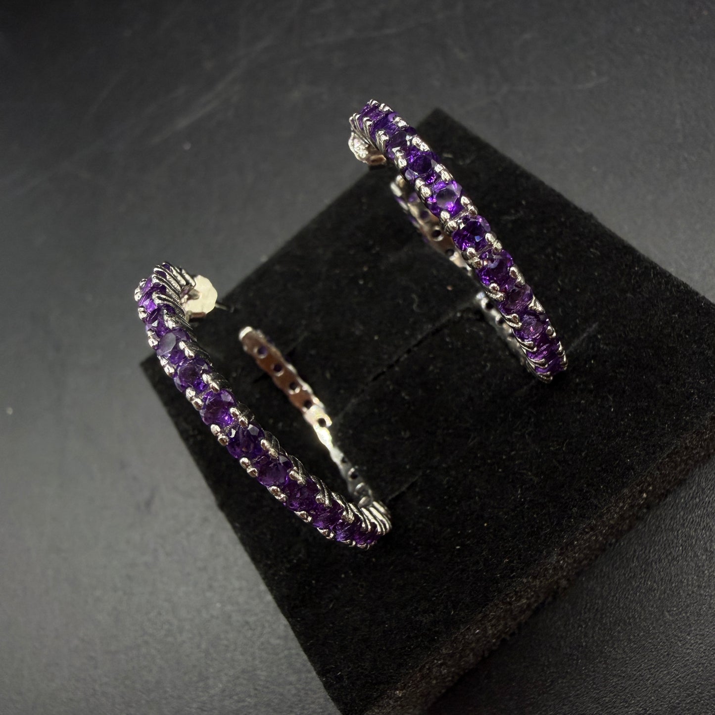 Amethyst Hoop S925 Certified Earrings
