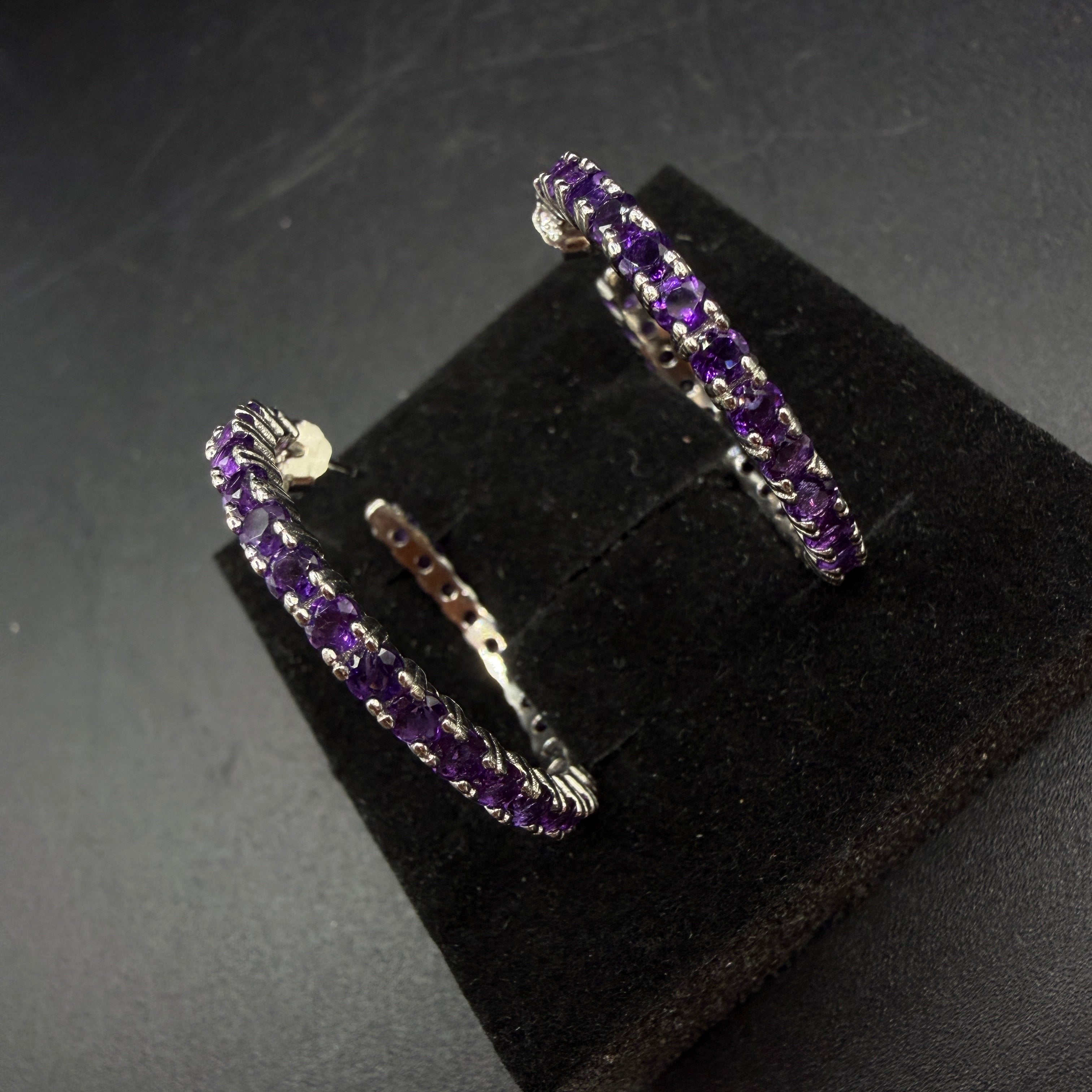 Amethyst Hoop S925 Certified Earrings
