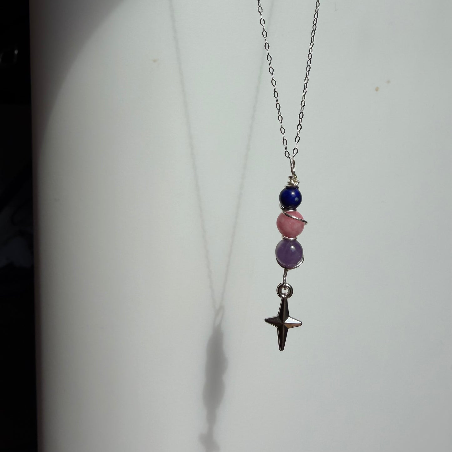 Authentic Self Lapis Lazuli Rhodonite and Amethyst Handmade Necklace