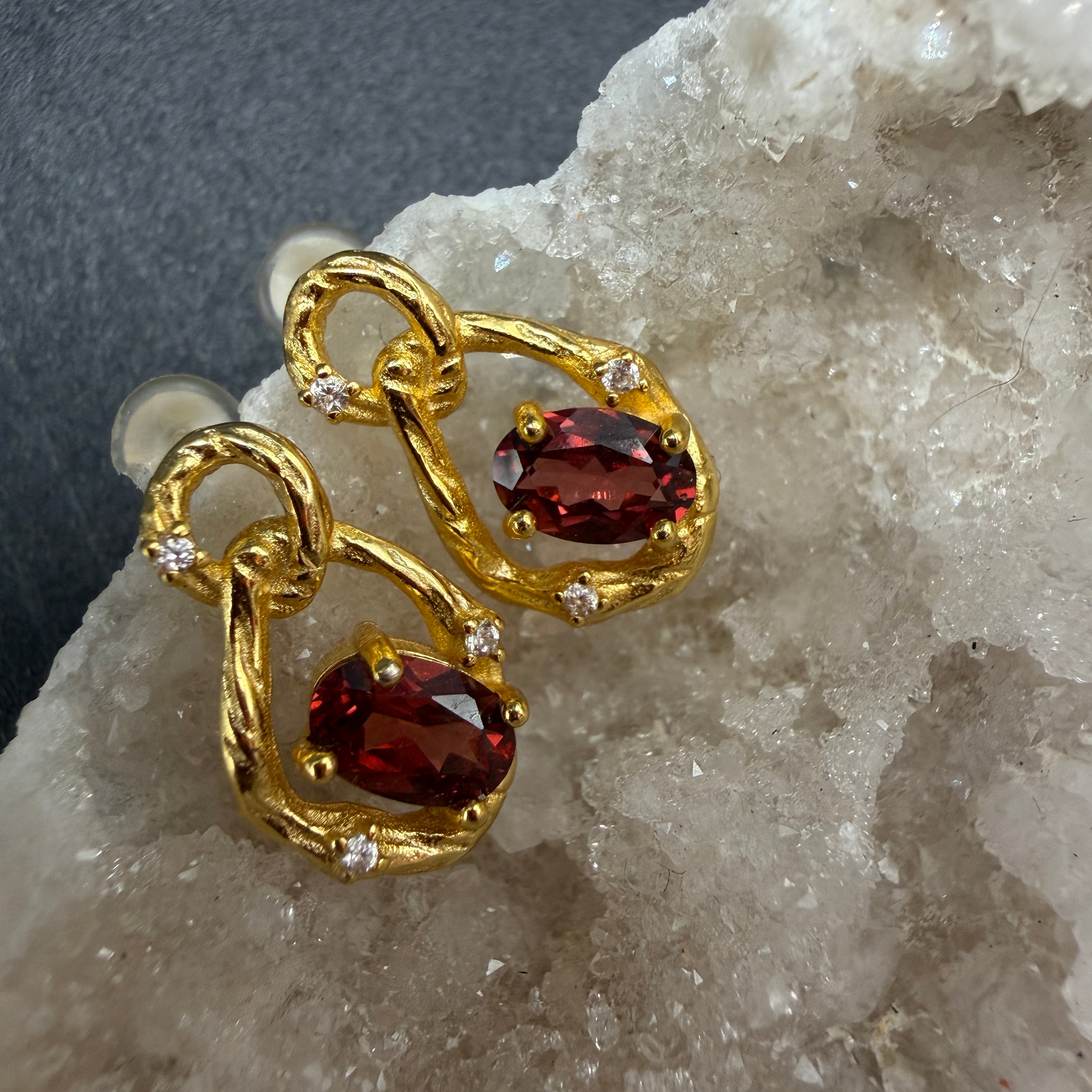 Garnet S925 Earrings