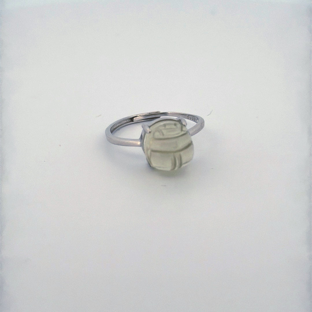 Libyan Desert Glass Scarab S925 Certified Adjustable Ring