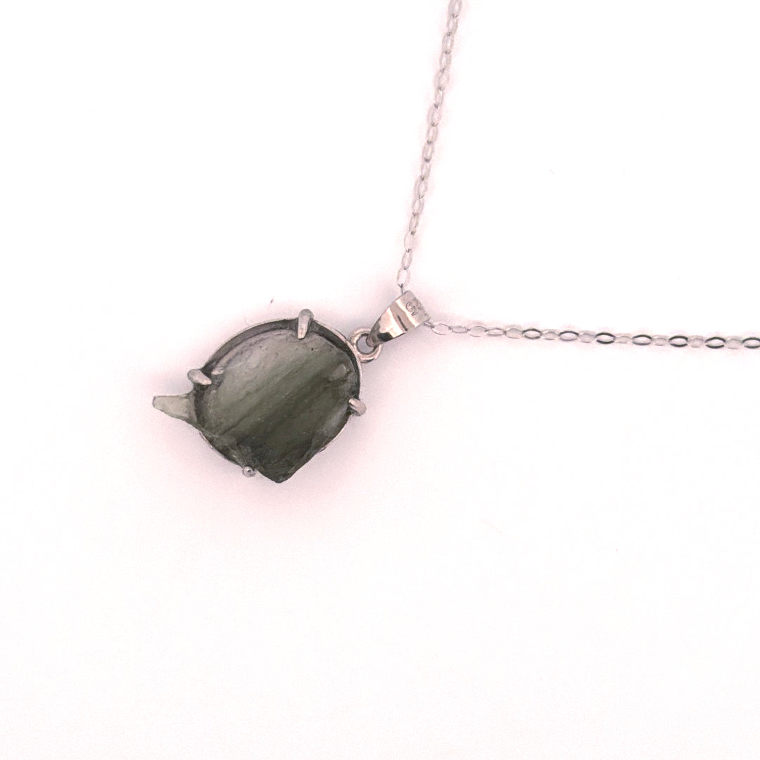 Raw Moldavite S925 Certified Necklace