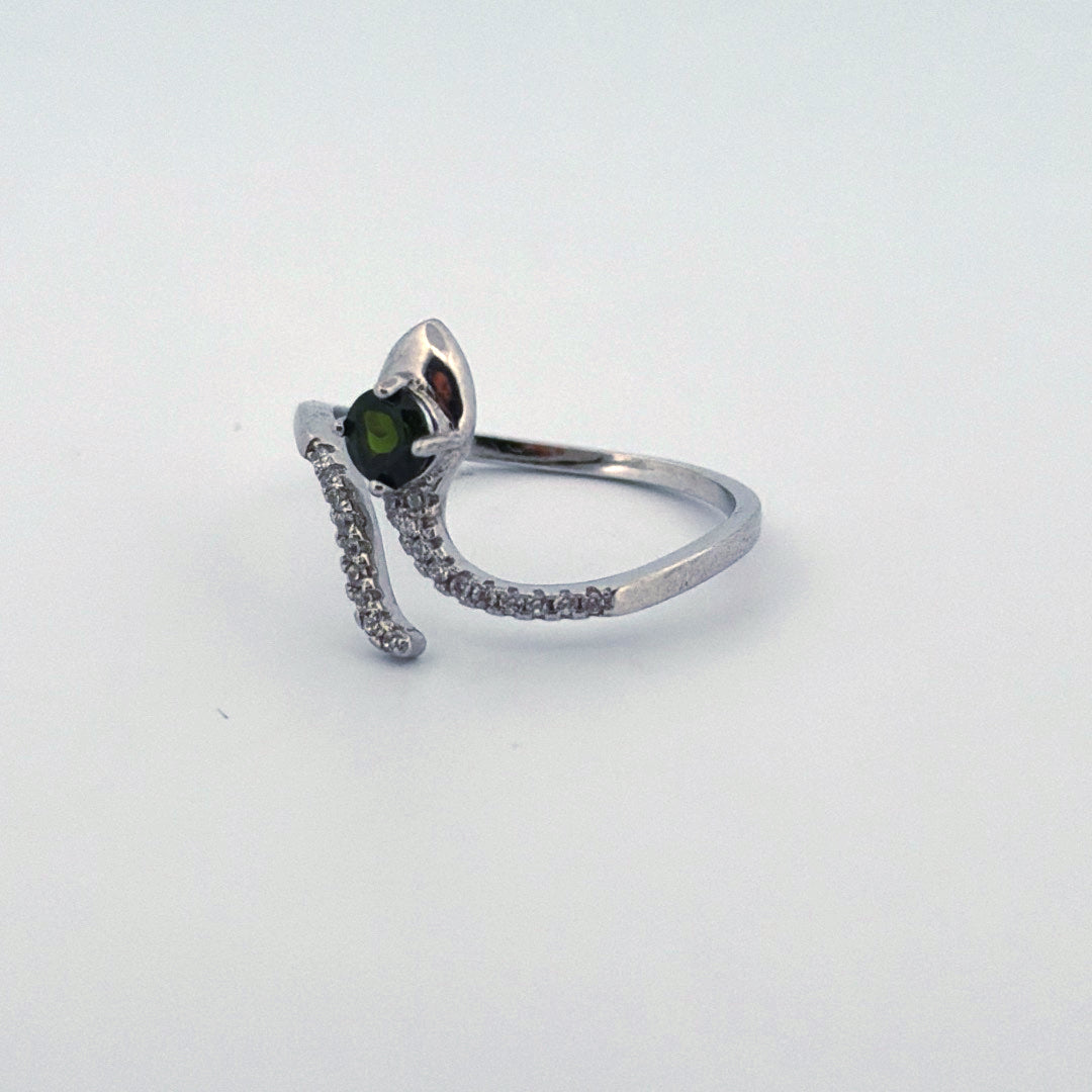 Diopside Snake S925 Adjustable Ring
