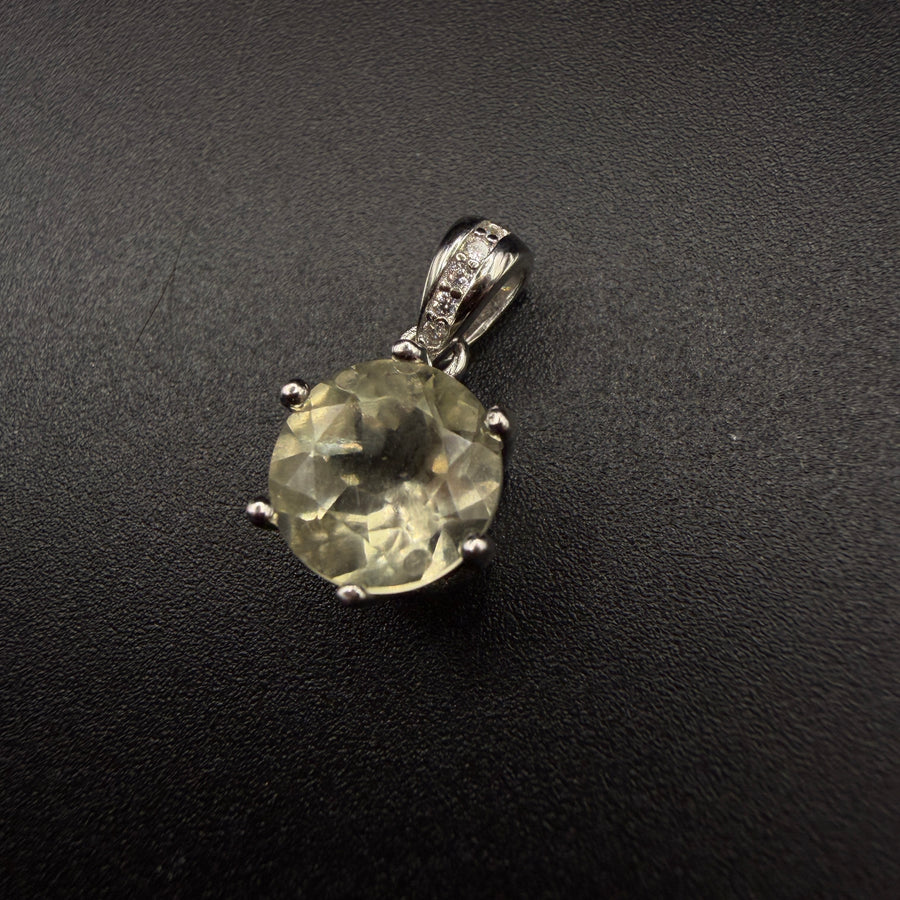 Round Libyan Desert Glass S925 Certified Necklace