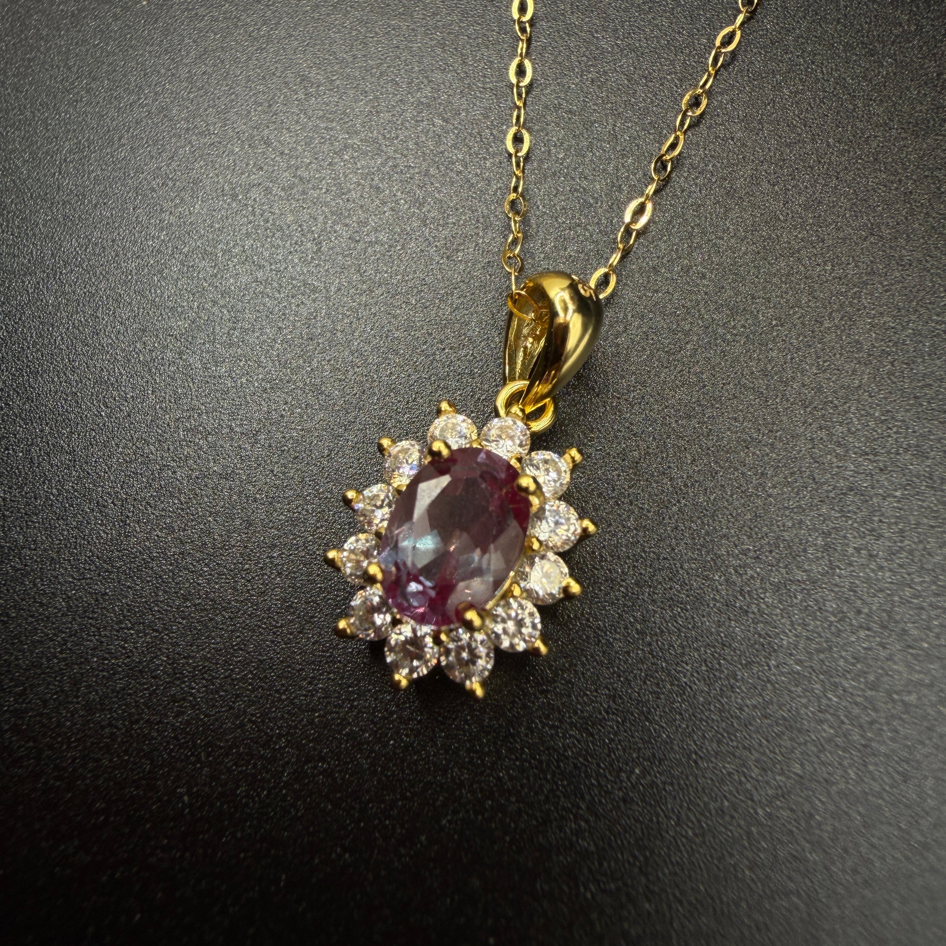 Alexandrite S925 Gold Necklace