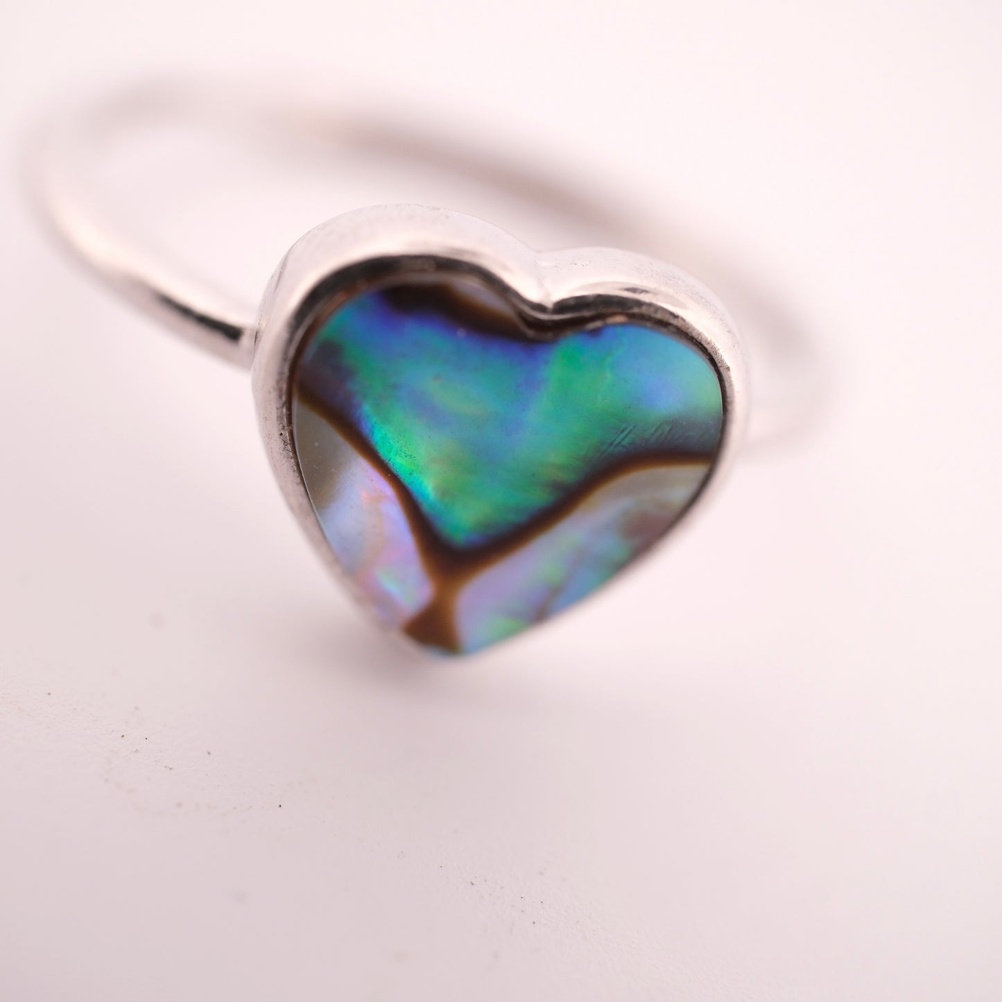 Heart Abalone Shell S925 Adjustable Ring