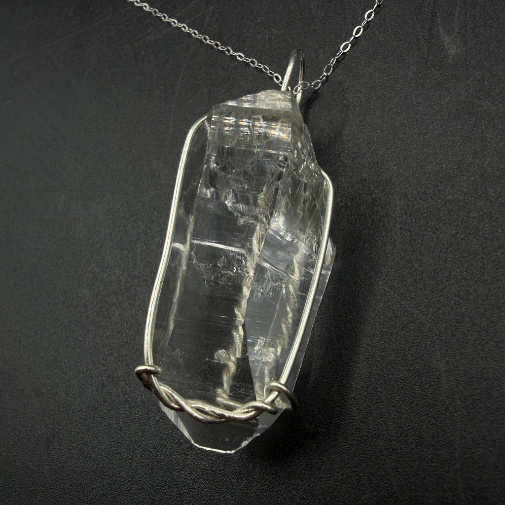 Colombian Lemurian Quartz S925 Handmade Necklace