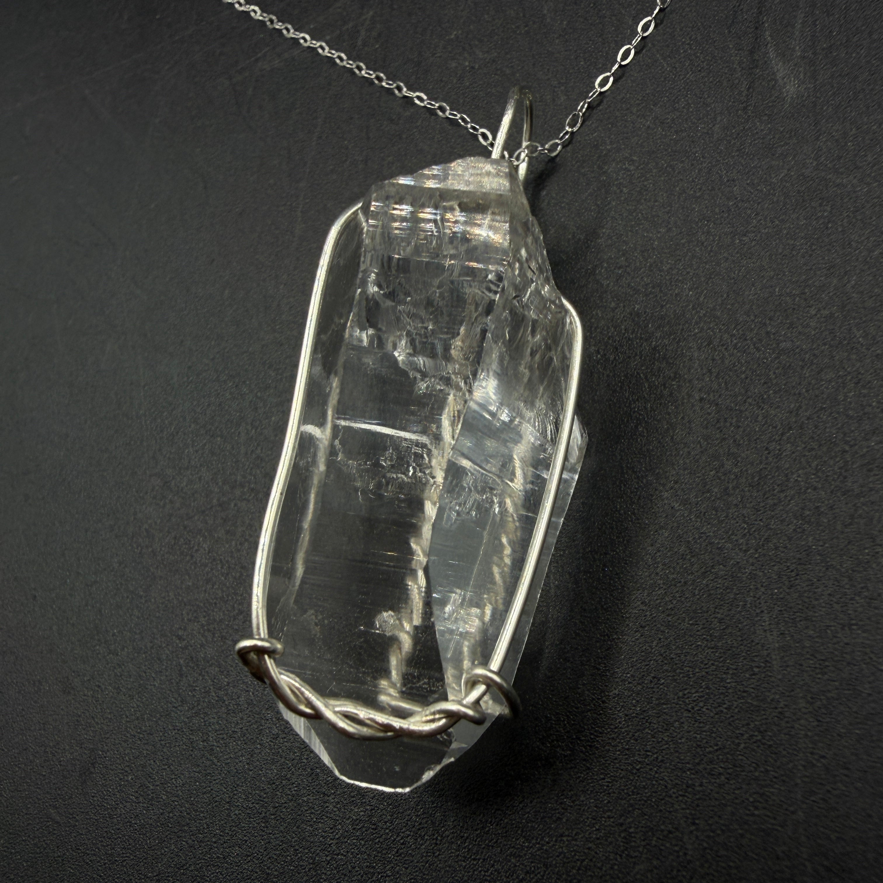 Colombian Lemurian Quartz S925 Handmade Necklace