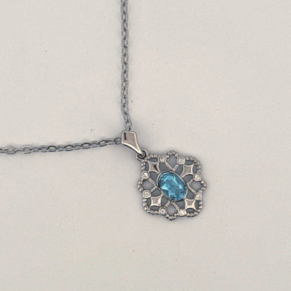 Blue Topaz S925 Necklace