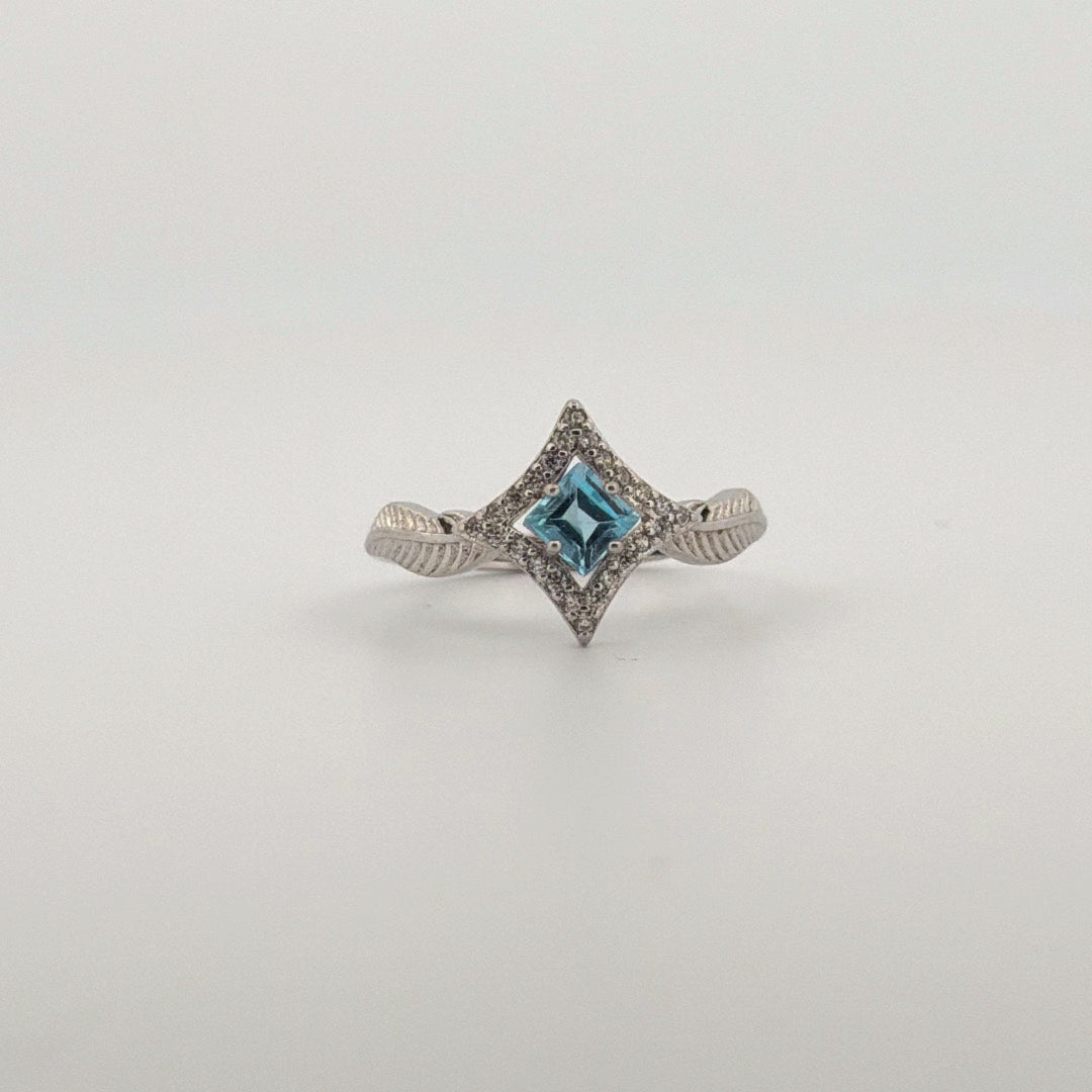 Blue Topaz S925 Adjustable Ring