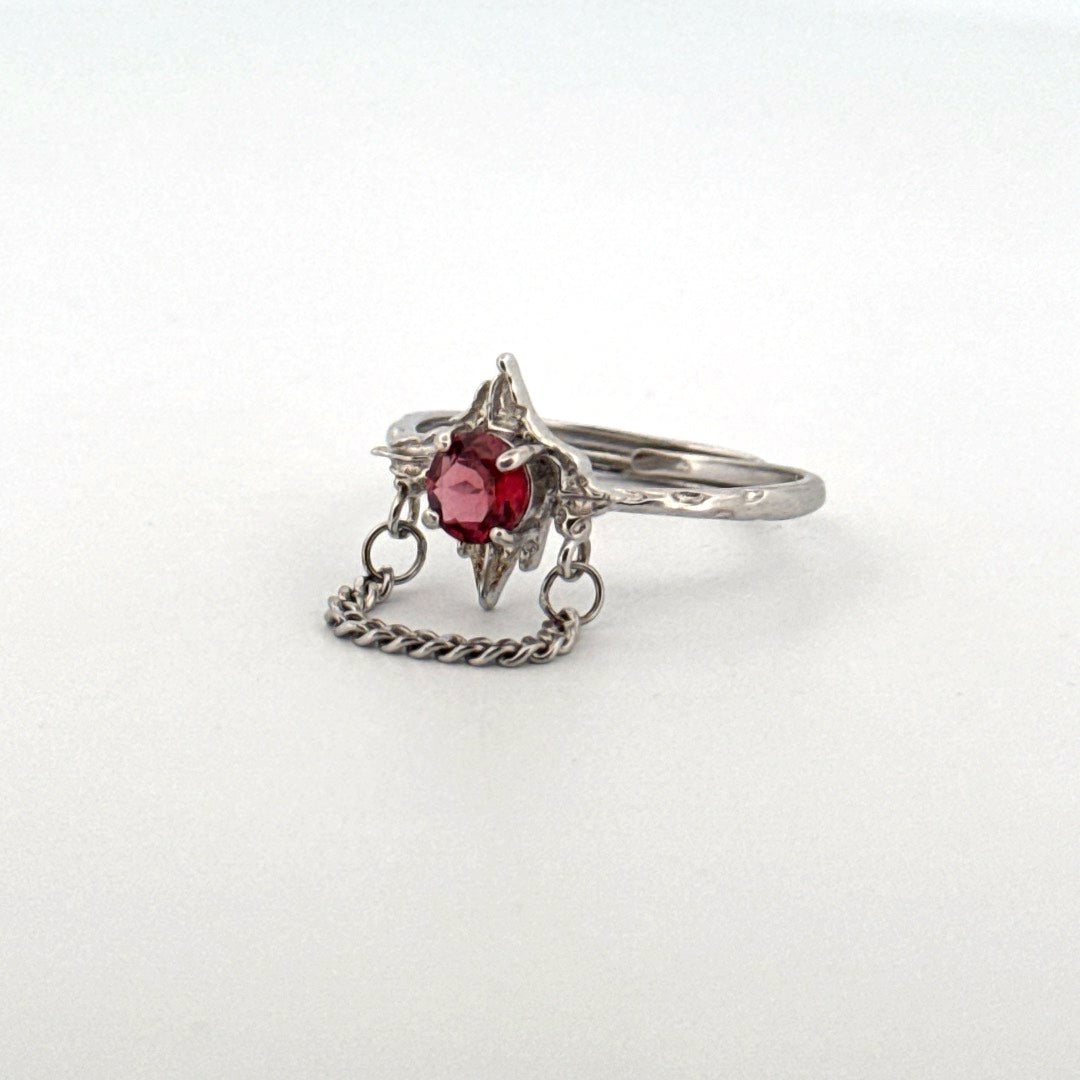 Garnet S925 Adjustable Ring