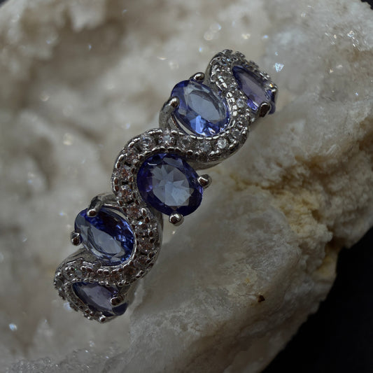 Tanzanite S925 Adjustable Certified Ring