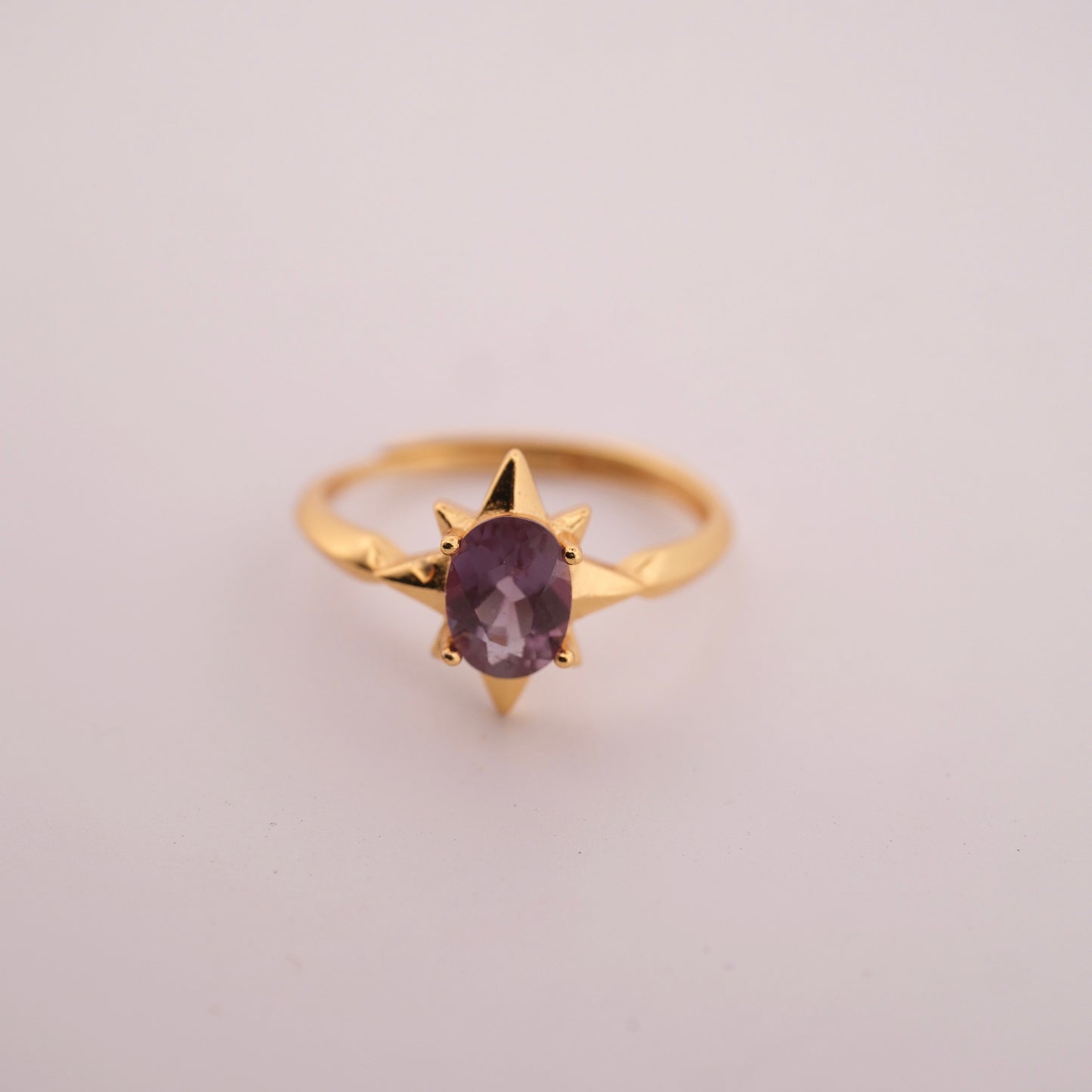 Alexandrite Gold S925 Adjustable Ring