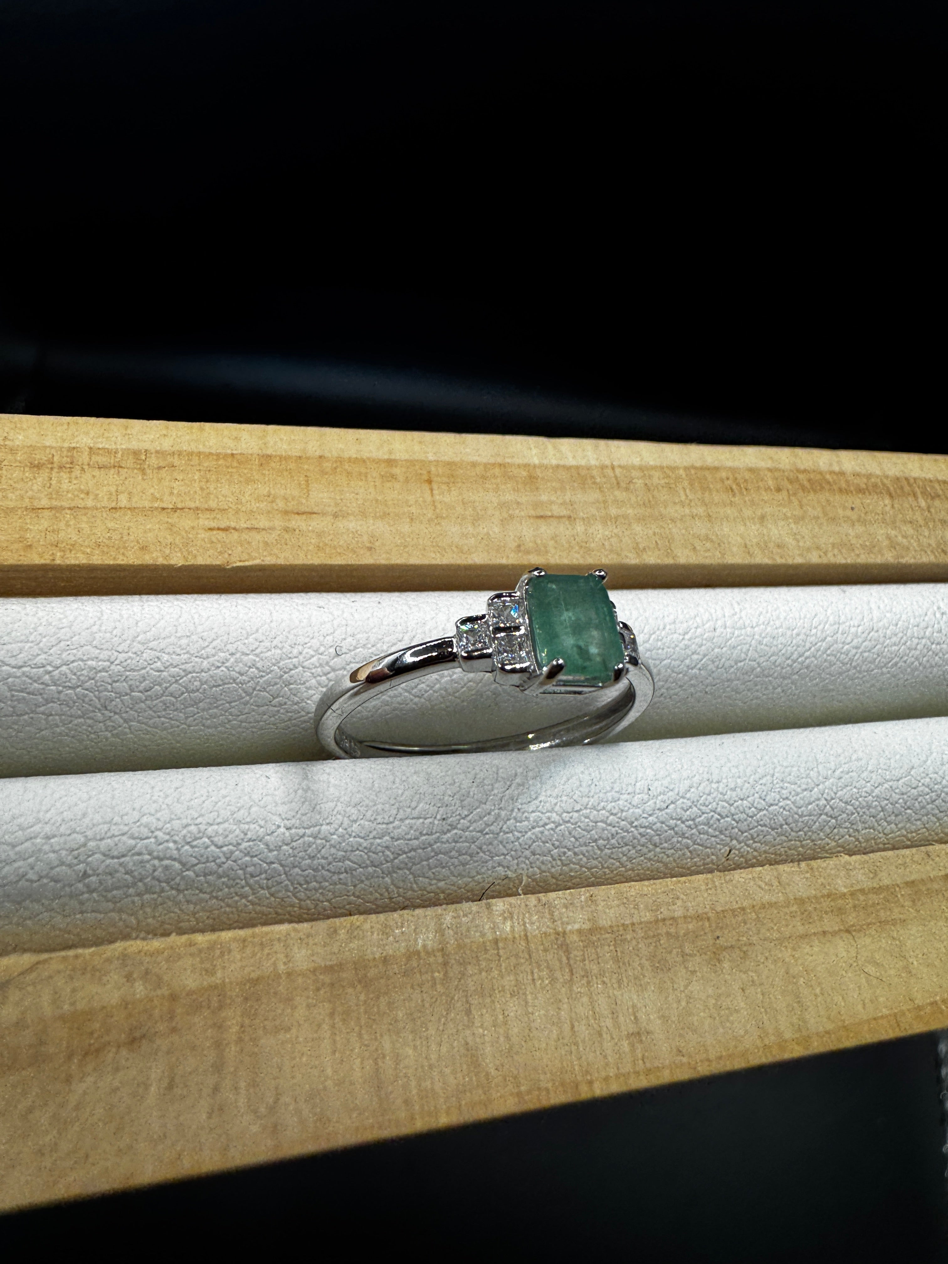 Emerald S925 Adjustable Ring