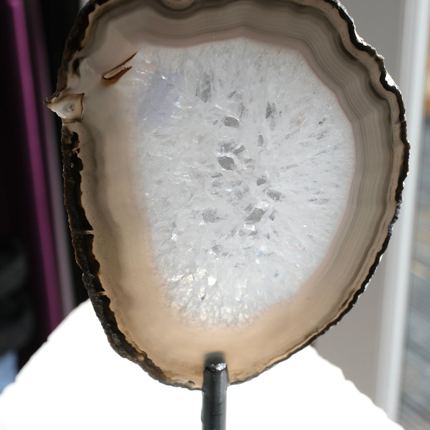 Agate Slice On Stand - Brazil