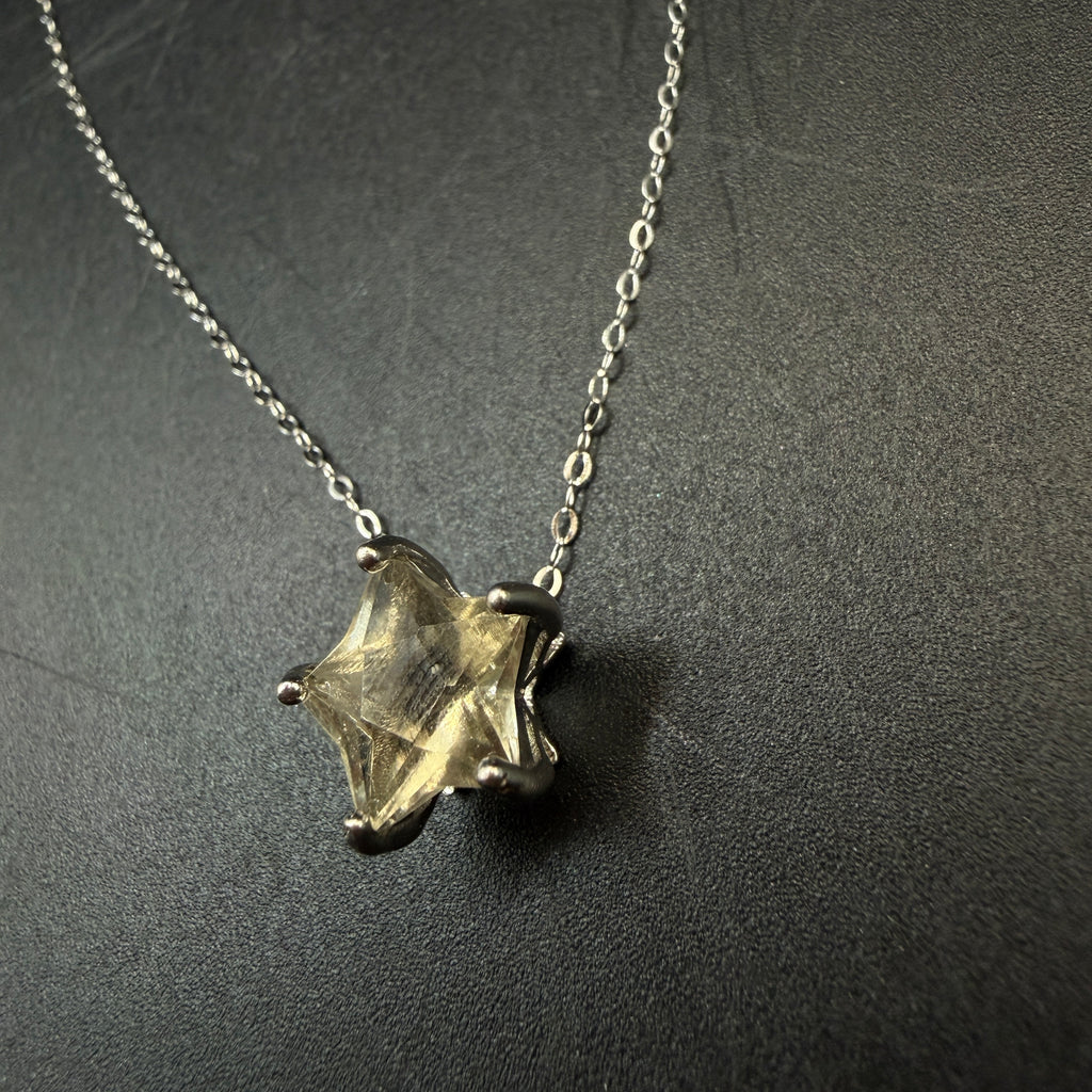 Libyan Desert Glass Star S925 Certified Necklace